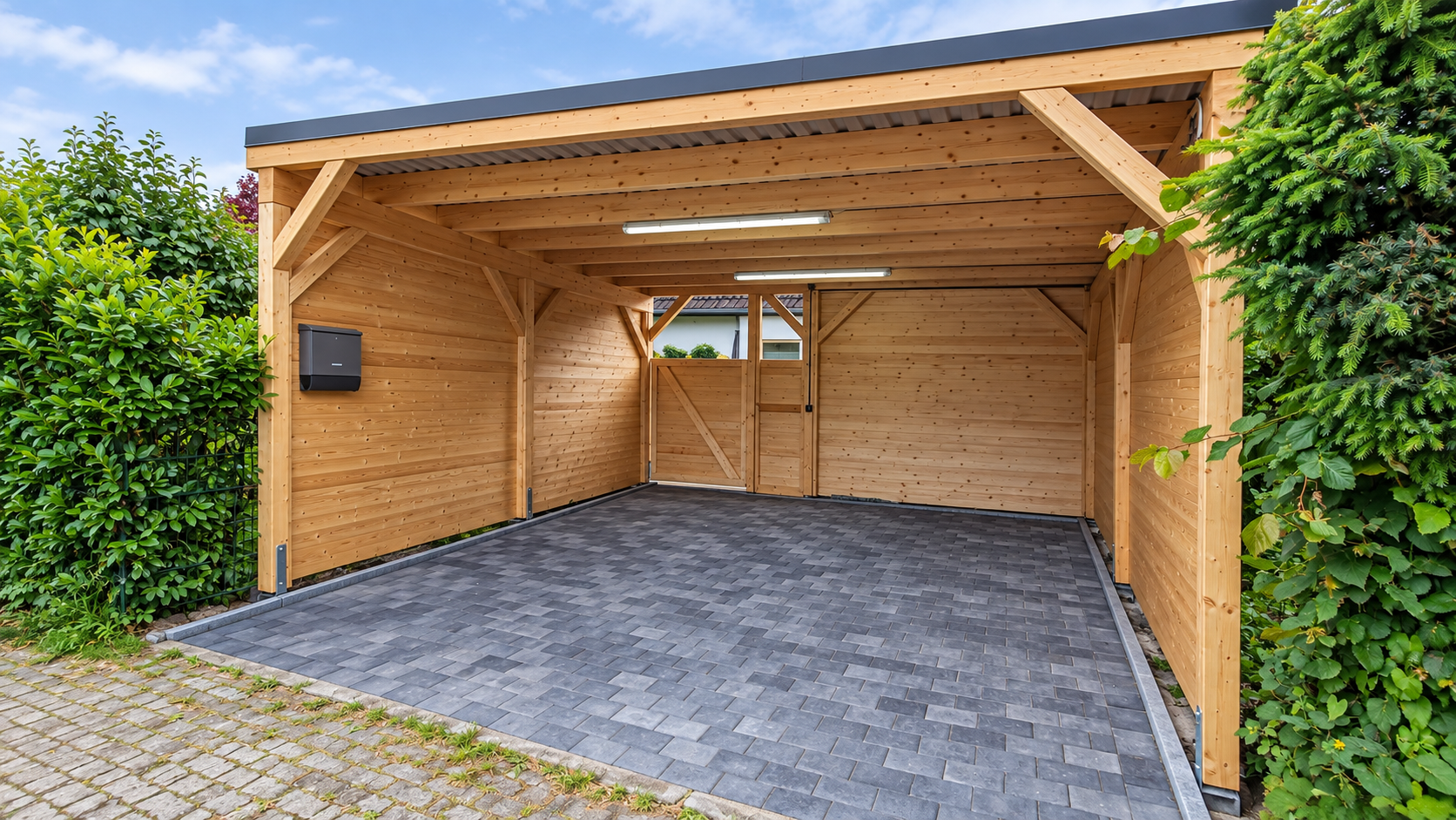 Montierter Holzcarport